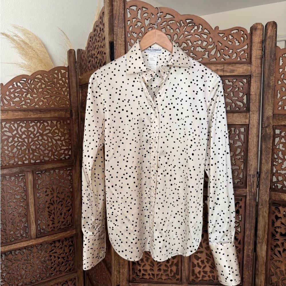 Dolce & Gabbana Silk Blend French Cuff Shirt - Picture 6 of 6